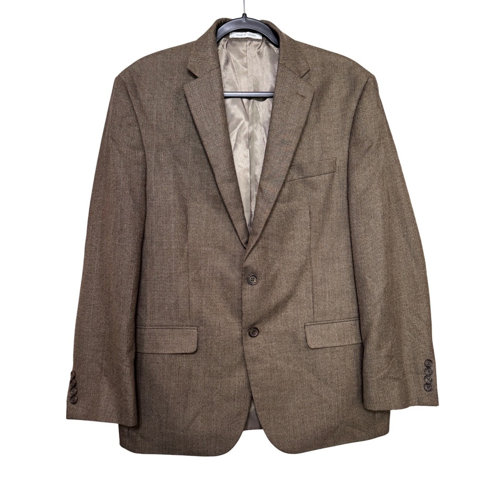 Chaps Mens Brown Textured Two Button Blazer Sport Coat Jacket 42R 4900070442